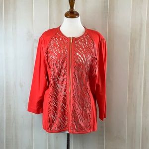 Red detailed jacket